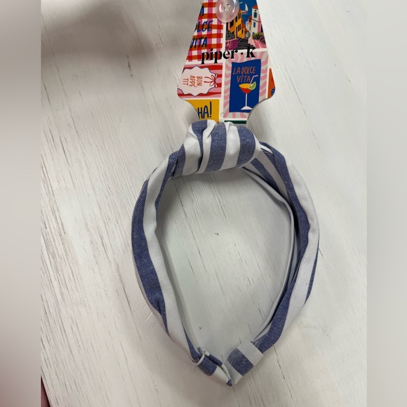 NWT ⚜️💙⚜️ Piper K Gorgeous Blue Striped Headband - Picture 5 of 10